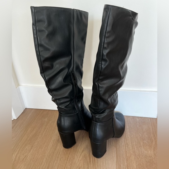 New Look Slouchy Heeled Knee High Boots. Black. US9 - Picture 4 of 5